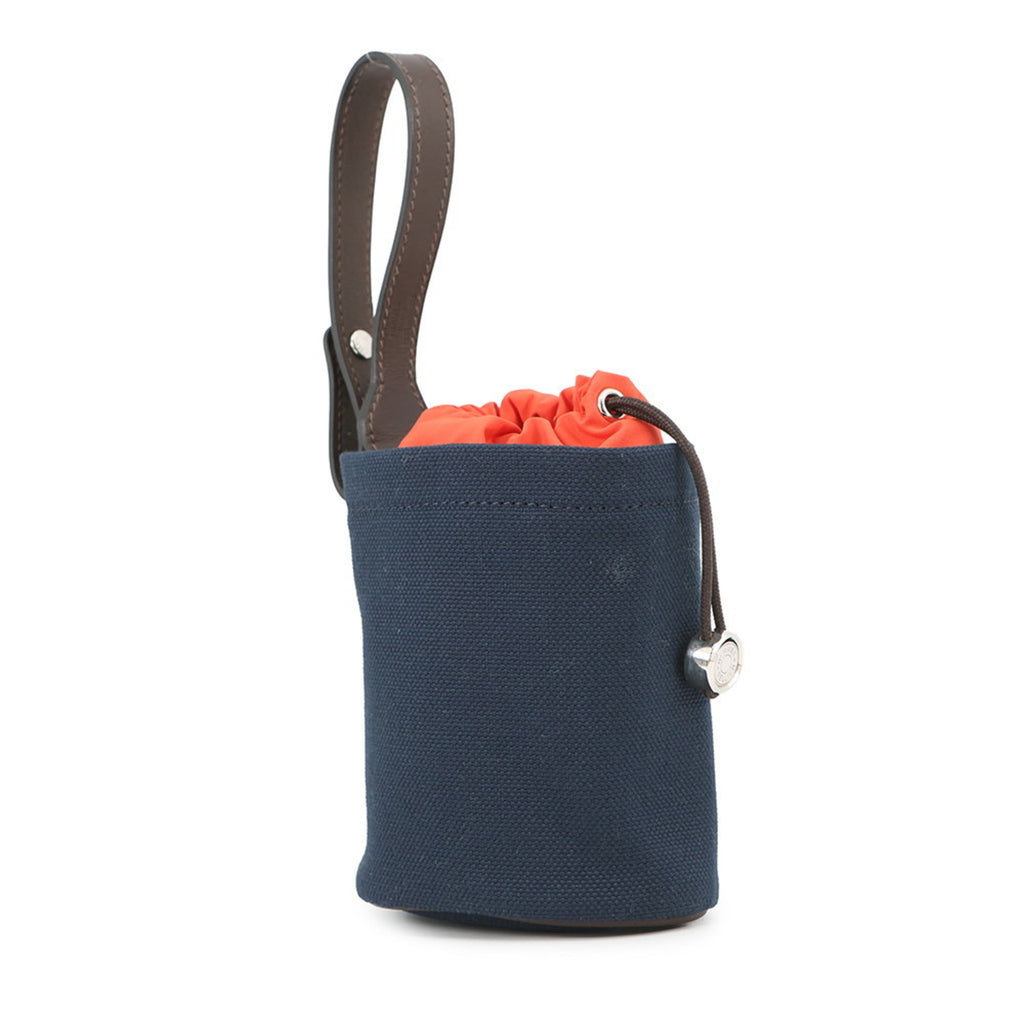 Hermes Navy Coated Canvas Pouch (Pre-Owned)