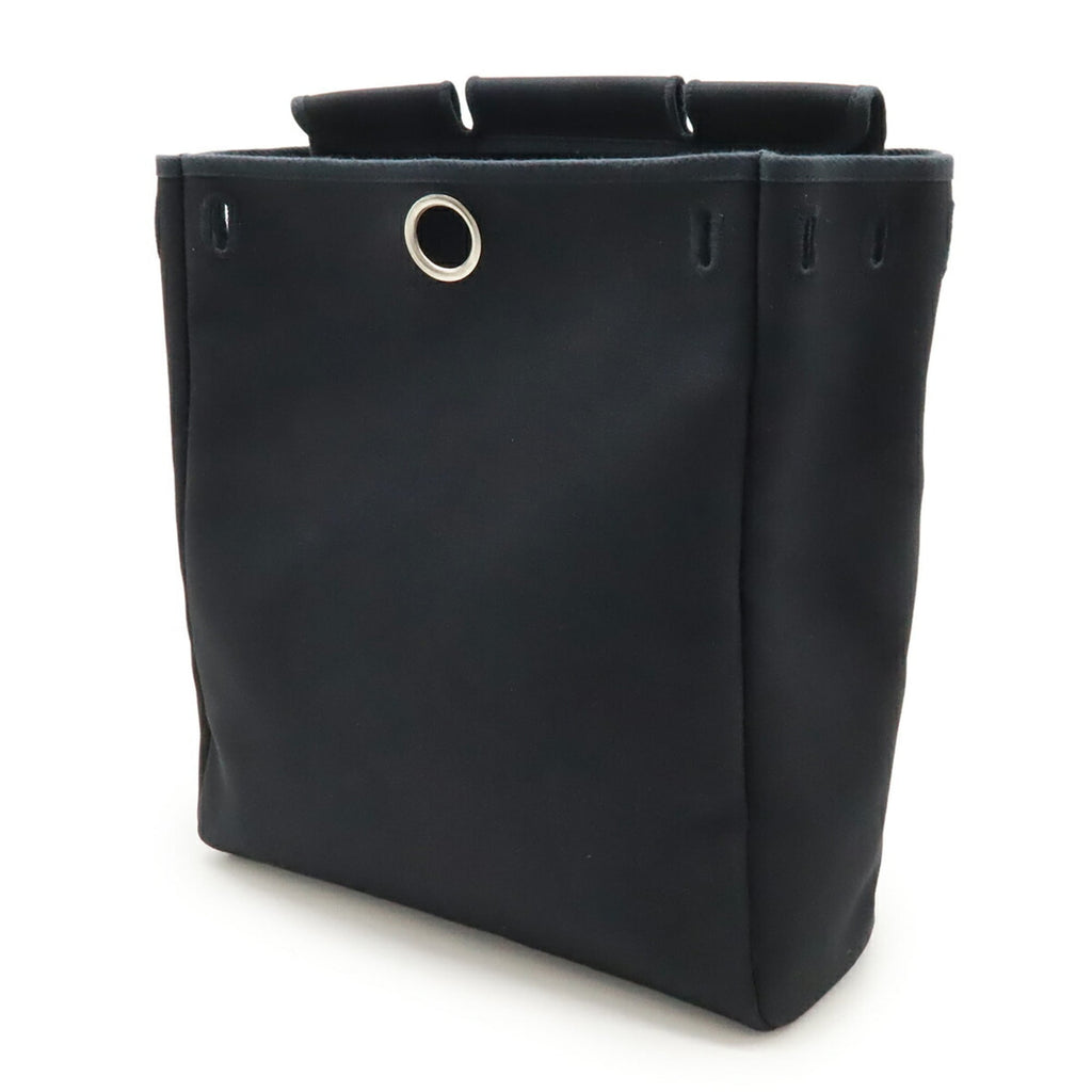 Hermes Black Toile Officier Leather Backpack Handbag (Pre-Owned)