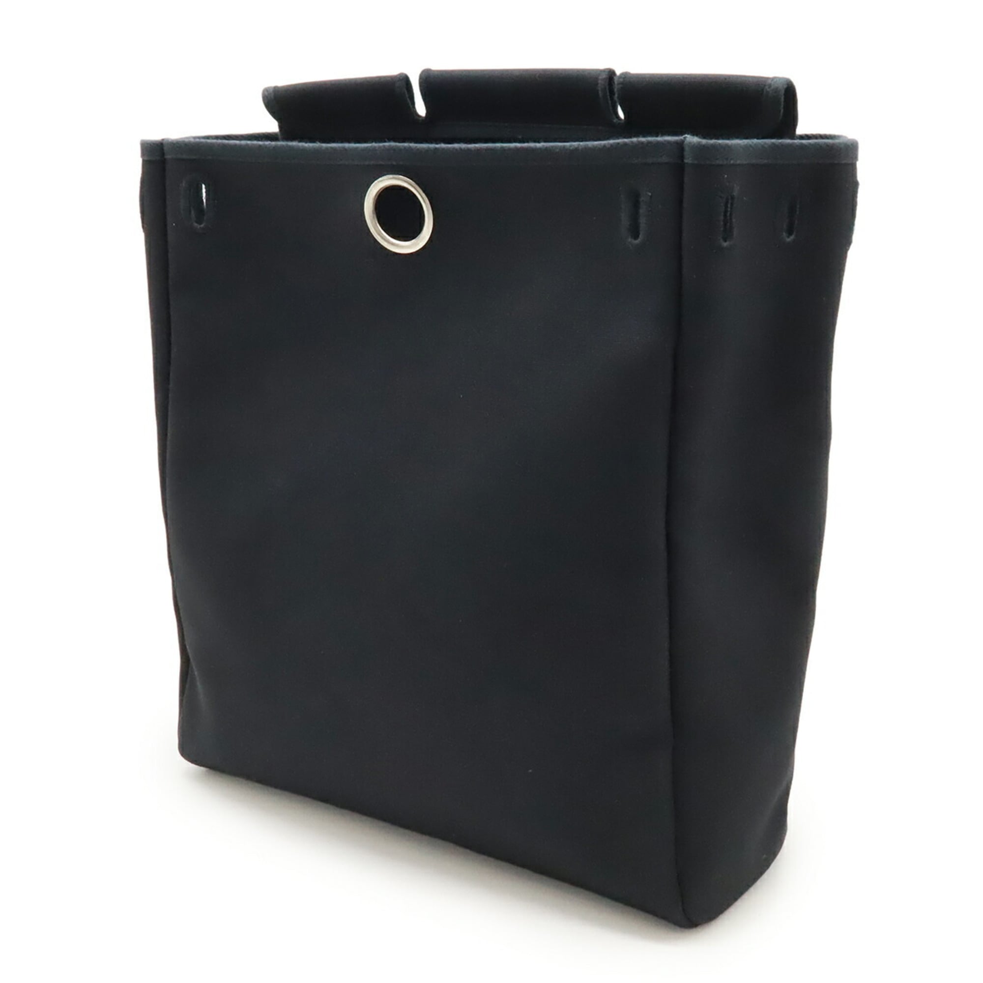Hermes Black Toile Officier Leather Backpack Handbag (Pre-Owned)