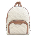 Michael Kors Brown White Leather Pvc Backpack (Pre-Owned)