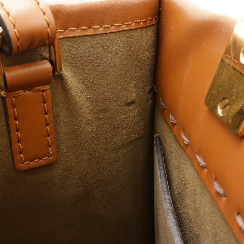Fendi Brown Leather Handbag Shoulder Bag (Pre-Owned)