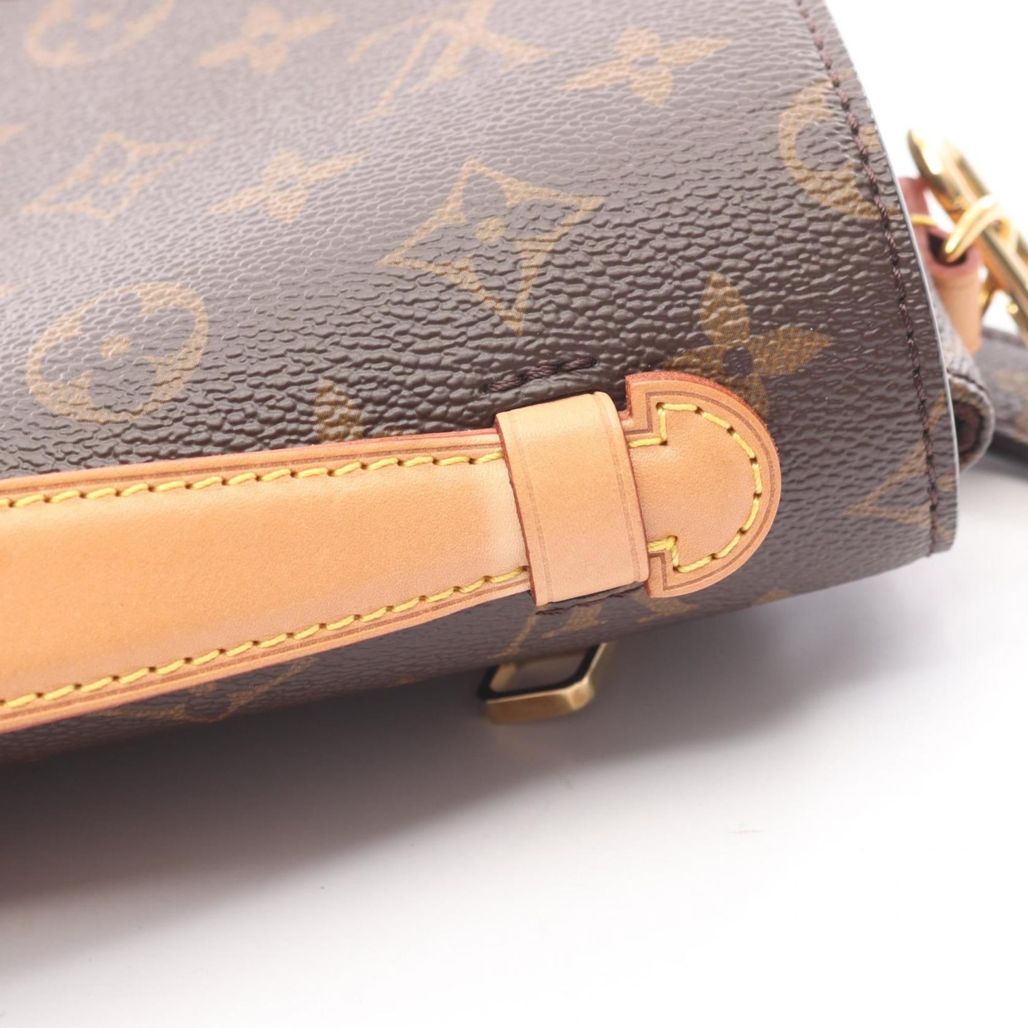 Louis Vuitton Brown Monogram Coated Canvas Leather Handbag Pochette (Pre-Owned)