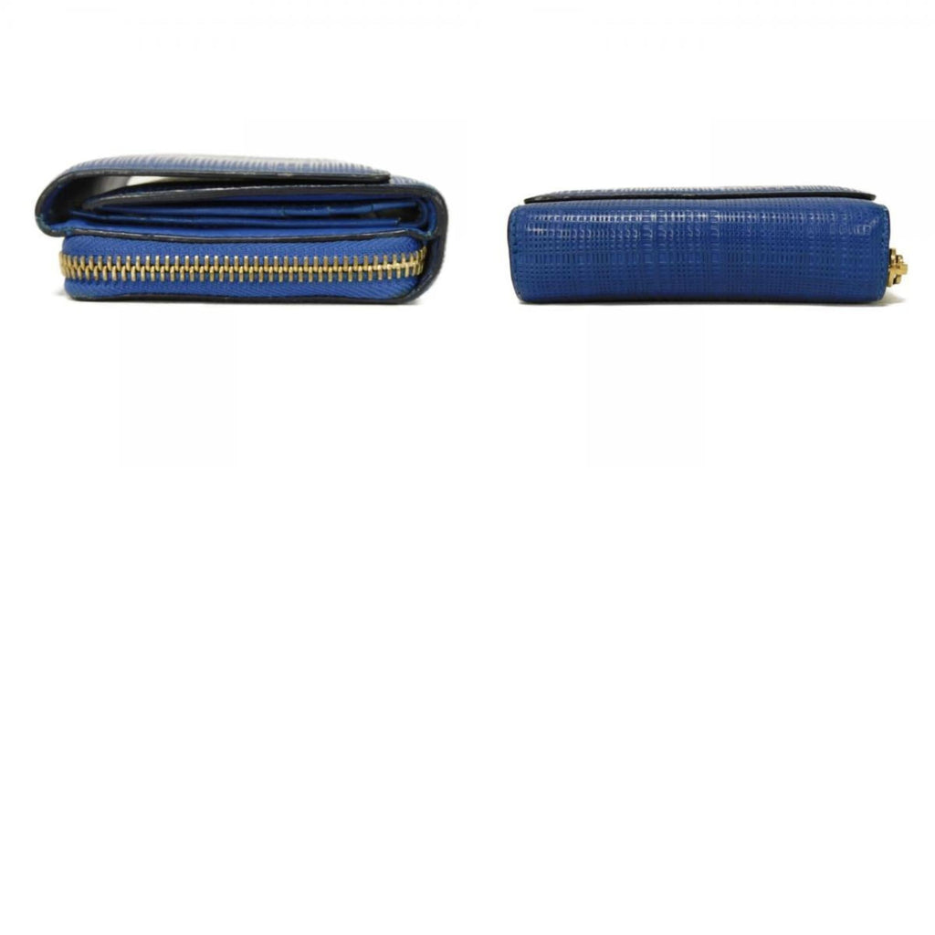 Loewe Linen Blue Leather Wallet (Tri-Fold) (Pre-Owned)
