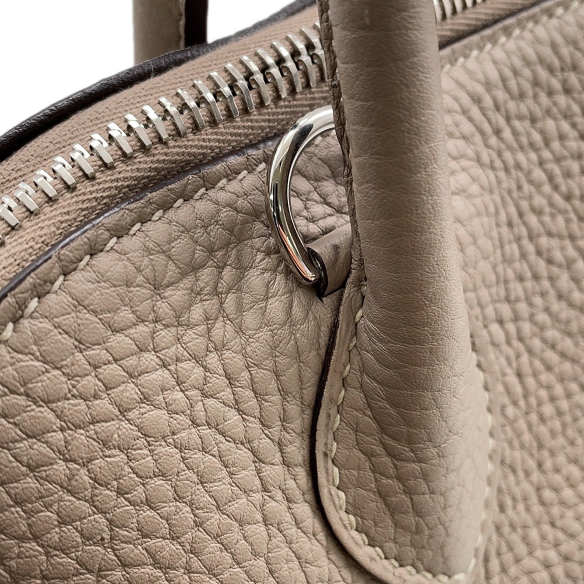 Hermes Bolide Gris Tourterelle Taurillon Clemence Leather Handbag (Pre-Owned)
