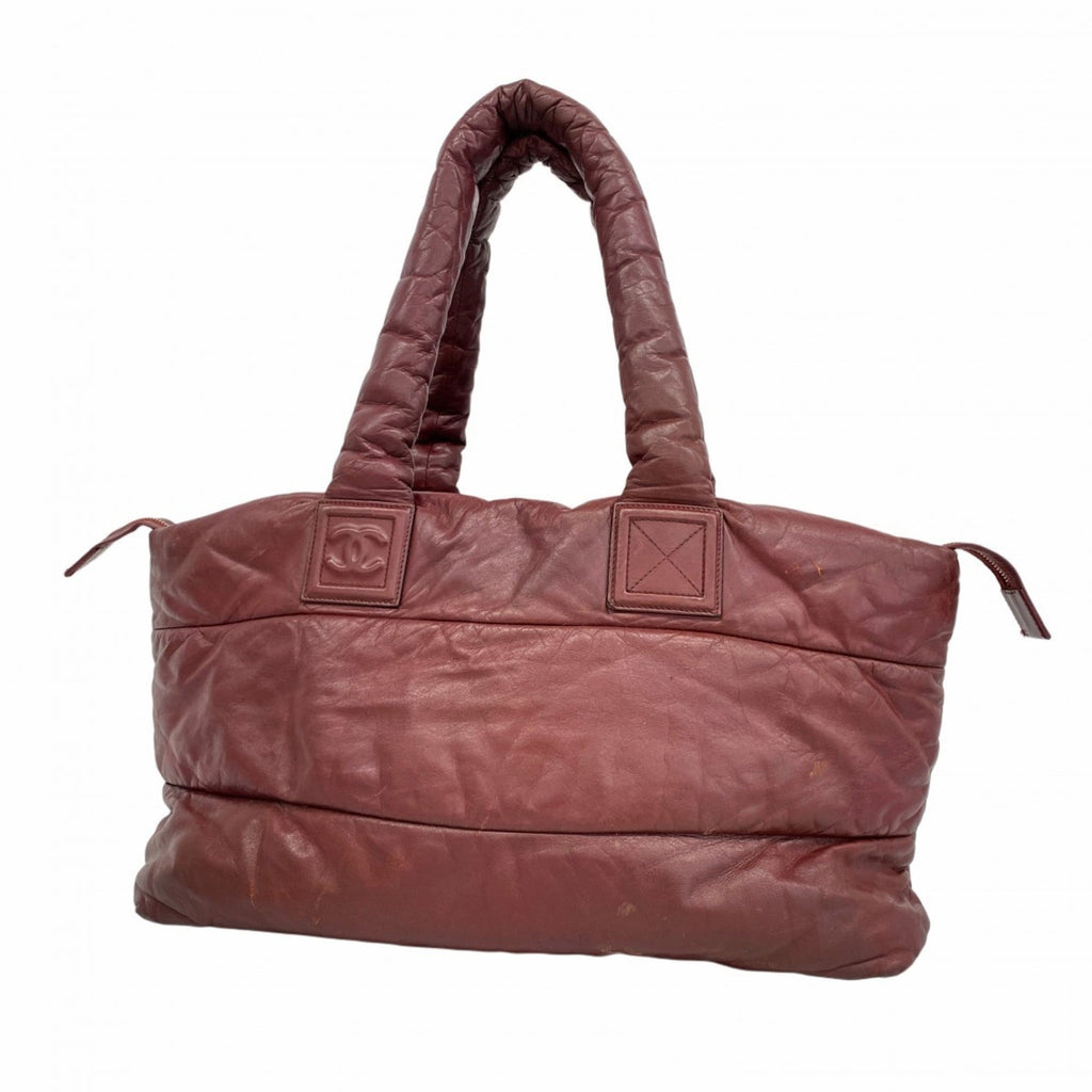Chanel Bordeaux Leather Tote Bag (Pre-Owned)