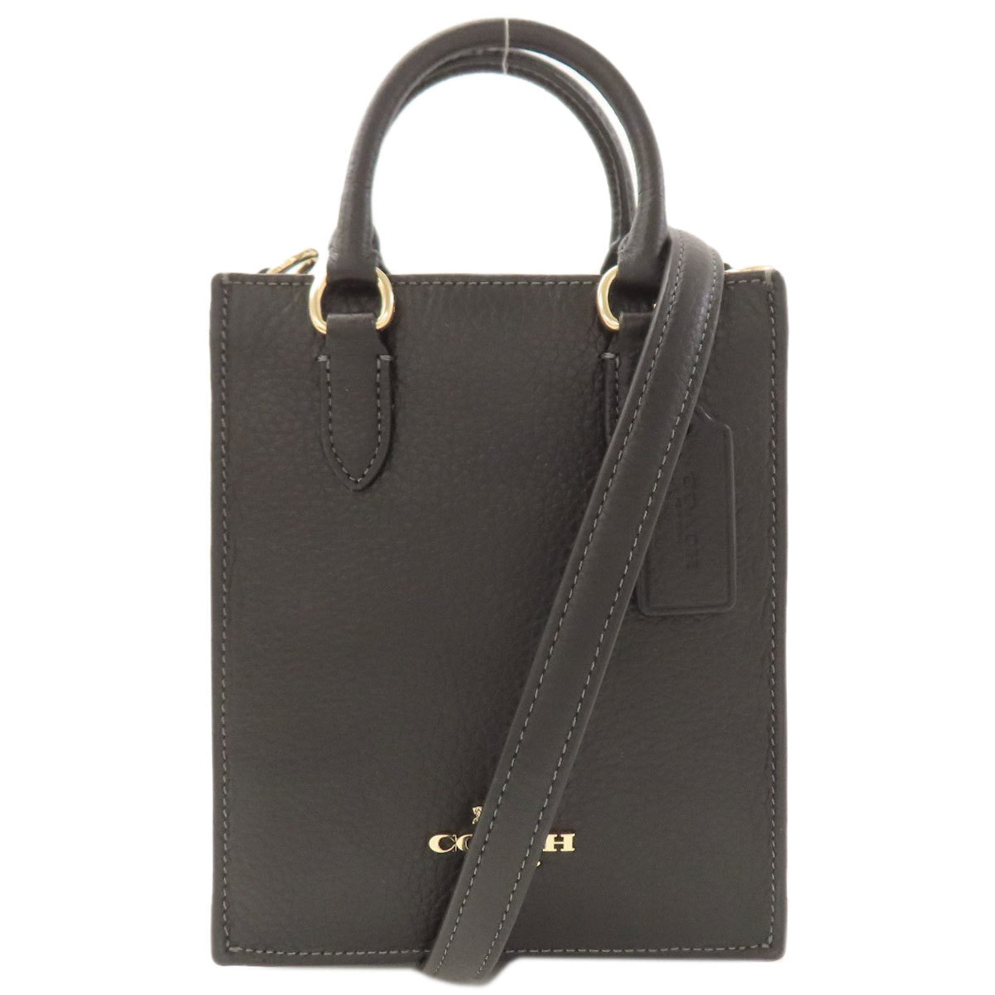 Coach Black Leather Handbag (Pre-Owned)