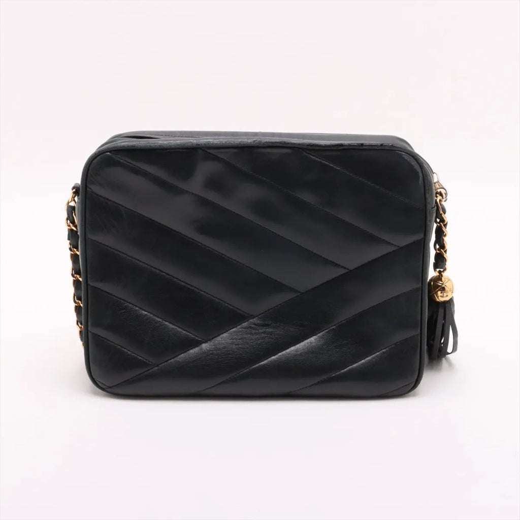 Chanel Navy Leather Shoulder Bag (Pre-Owned)