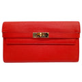 Hermes Red Color Leather Chain/Shoulder Wallet (Pre-Owned)