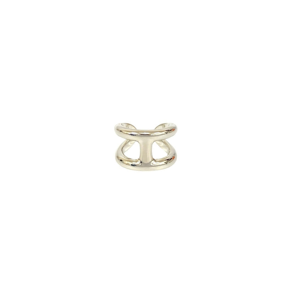 Hermes Silver Silver 925 Band Ring (Pre-Owned)