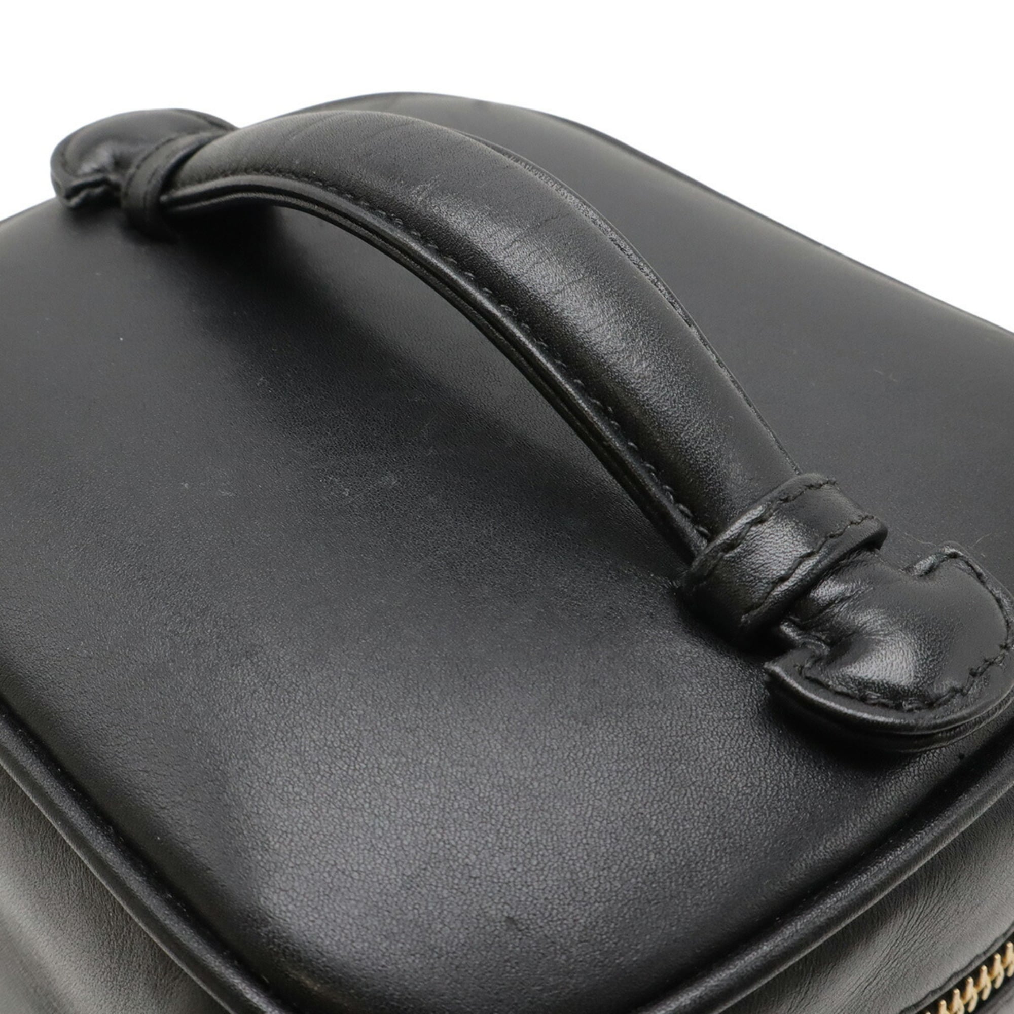 Chanel Black Leather Handbag Pouch Vanity Bag (Pre-Owned)