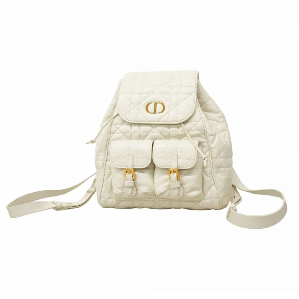 Christian Dior White Leather Backpack (Pre-Owned)