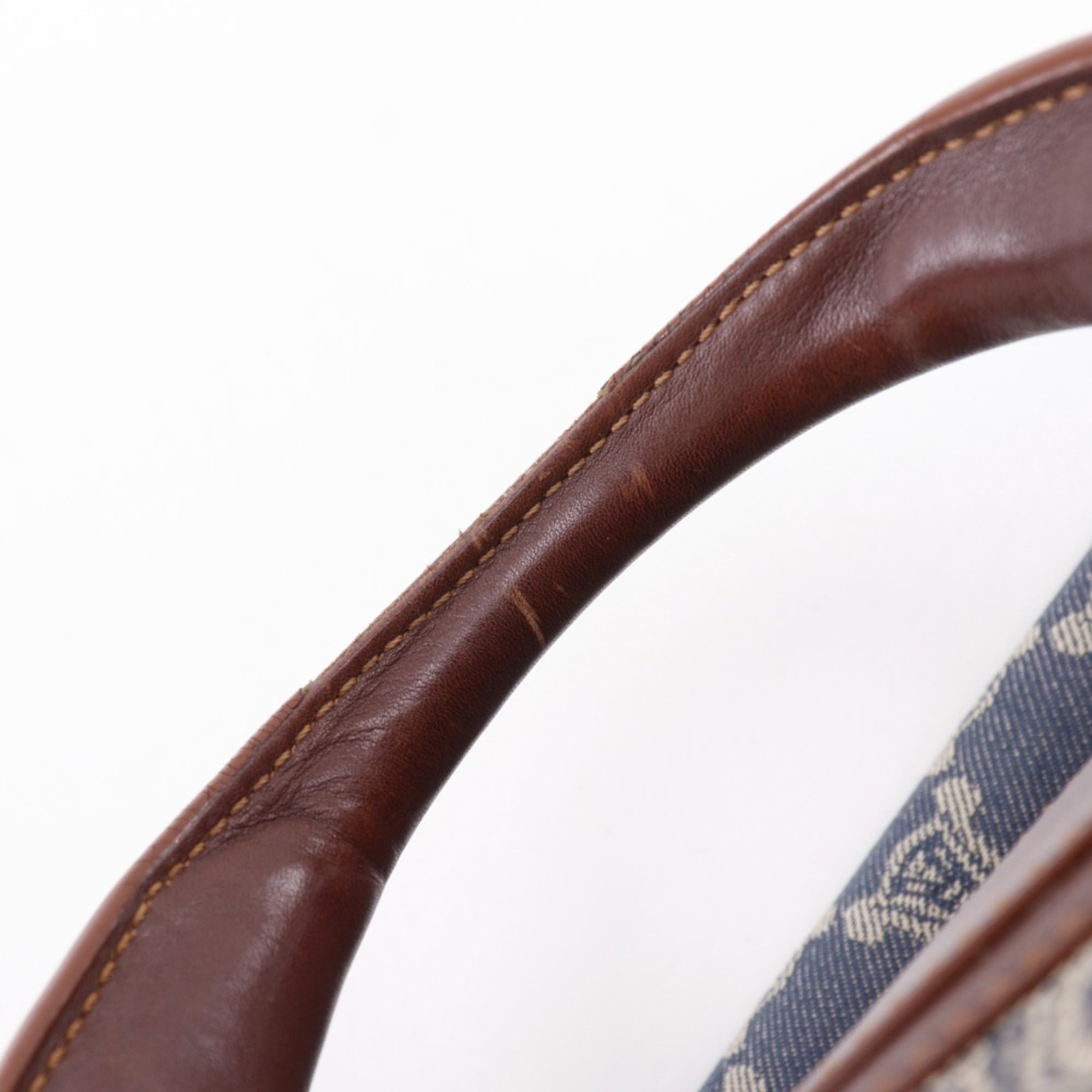 Celine Macadam Blue Brown Denim Handbag (Pre-Owned)
