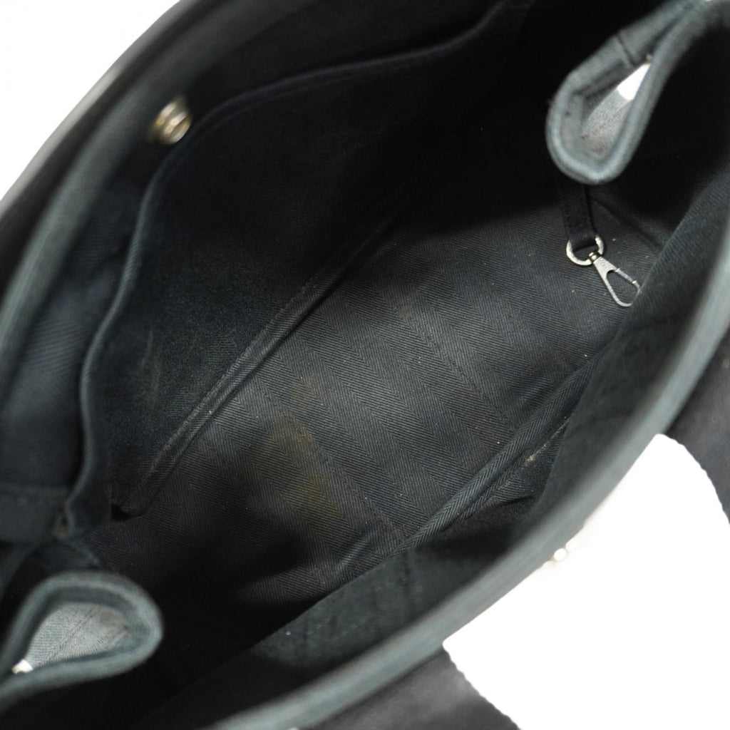 Hermes Black Toile Chevron Handbag (Pre-Owned)