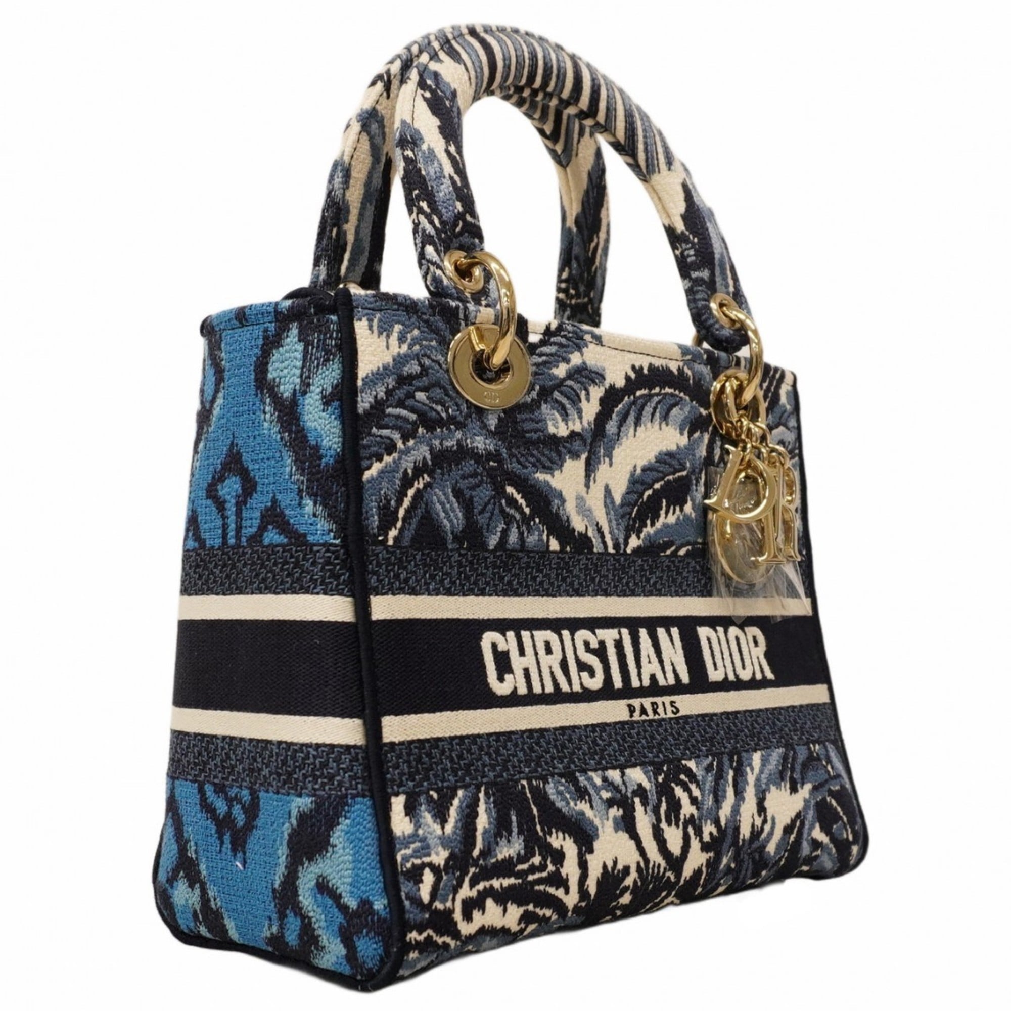 Christian Dior Blue White Canvas Handbag (Pre-Owned)
