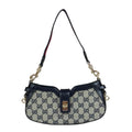 Gucci Beige Navy Gg Canvas Shoulder Bag (Pre-Owned)
