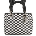 Christian Dior Lady Dior Black White Leather Handbag (Pre-Owned)
