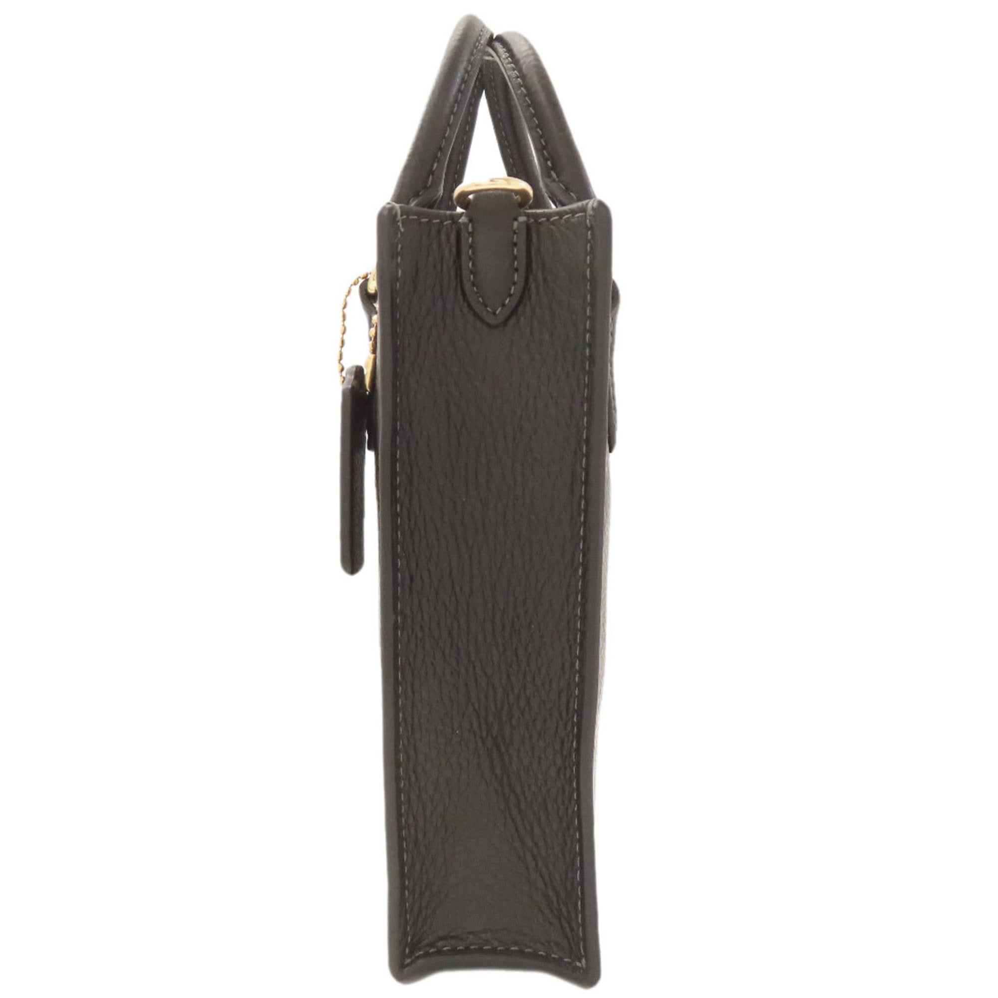 Coach Black Leather Handbag (Pre-Owned)