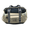 Chanel Sport Gray Ivory Navy Nylon Canvas Fanny Pack Handbag (Pre-Owned)