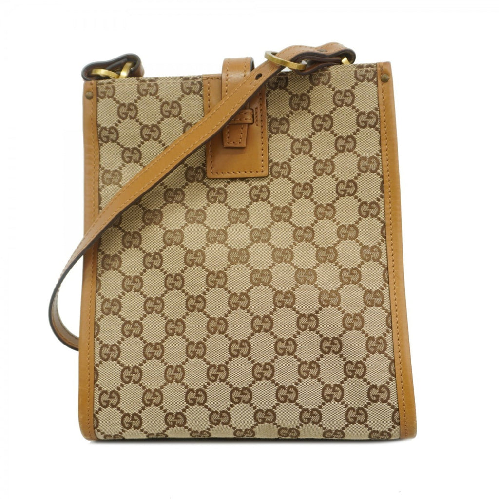 Gucci Brown Canvas Shoulder Bag (Pre-Owned)