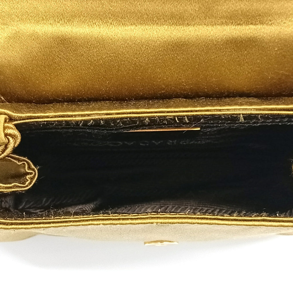 Prada Green Olive Satin Shoulder Bag (Pre-Owned)