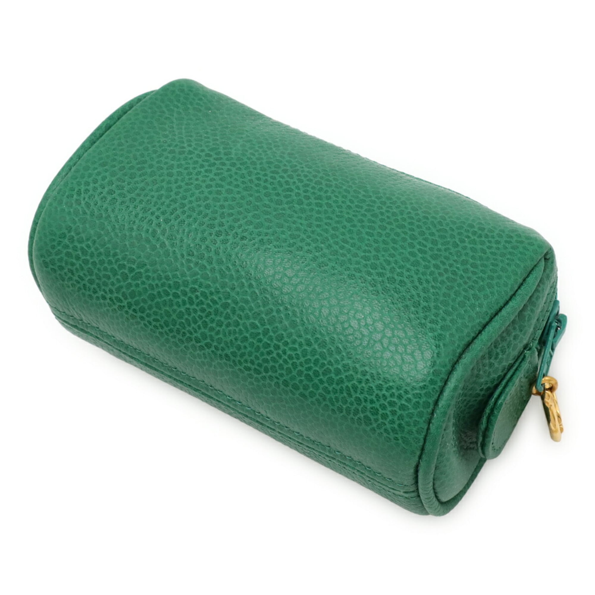 Chanel Green Grained Calfskin Pouch (Pre-Owned)