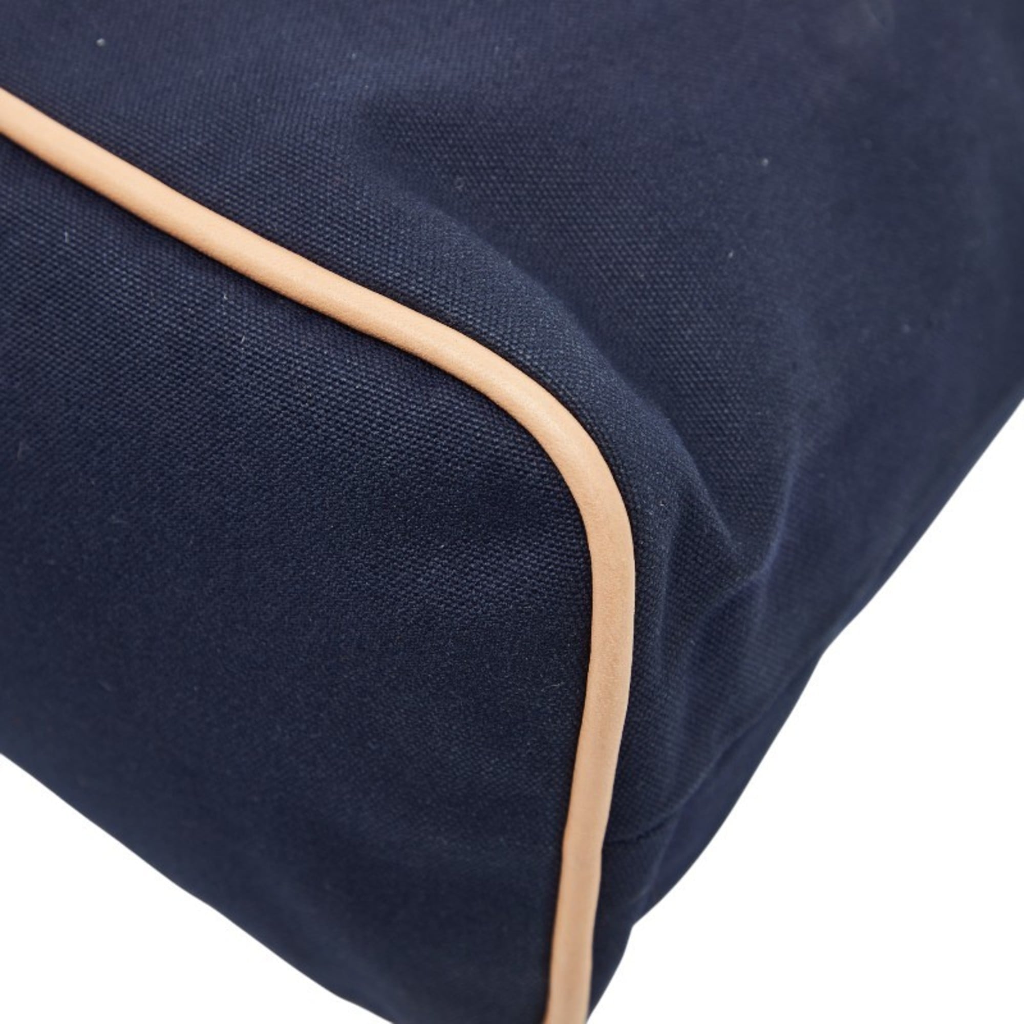 Hermes Navy Canvas Leather Pouch (Pre-Owned)