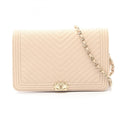 Chanel Beige Leather Shoulder Bag (Pre-Owned)