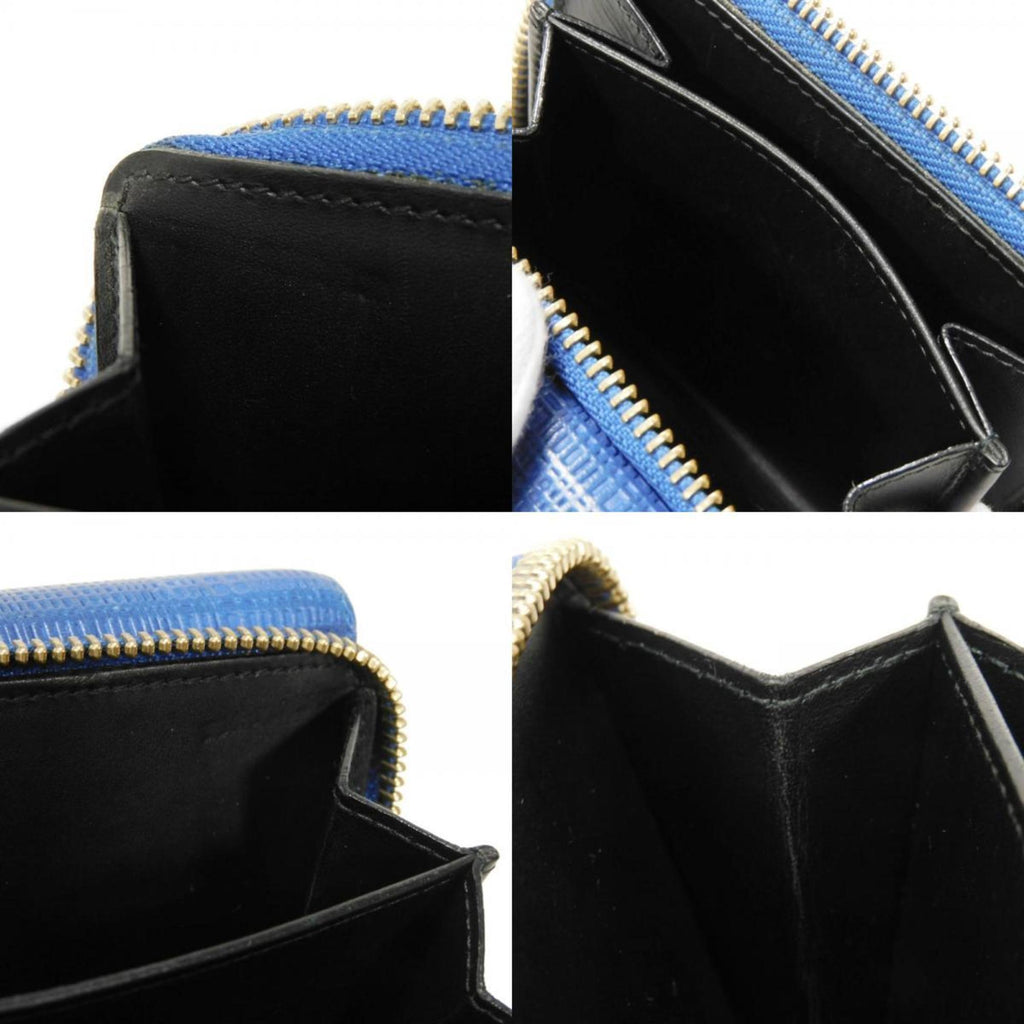 Loewe Linen Blue Leather Wallet (Tri-Fold) (Pre-Owned)