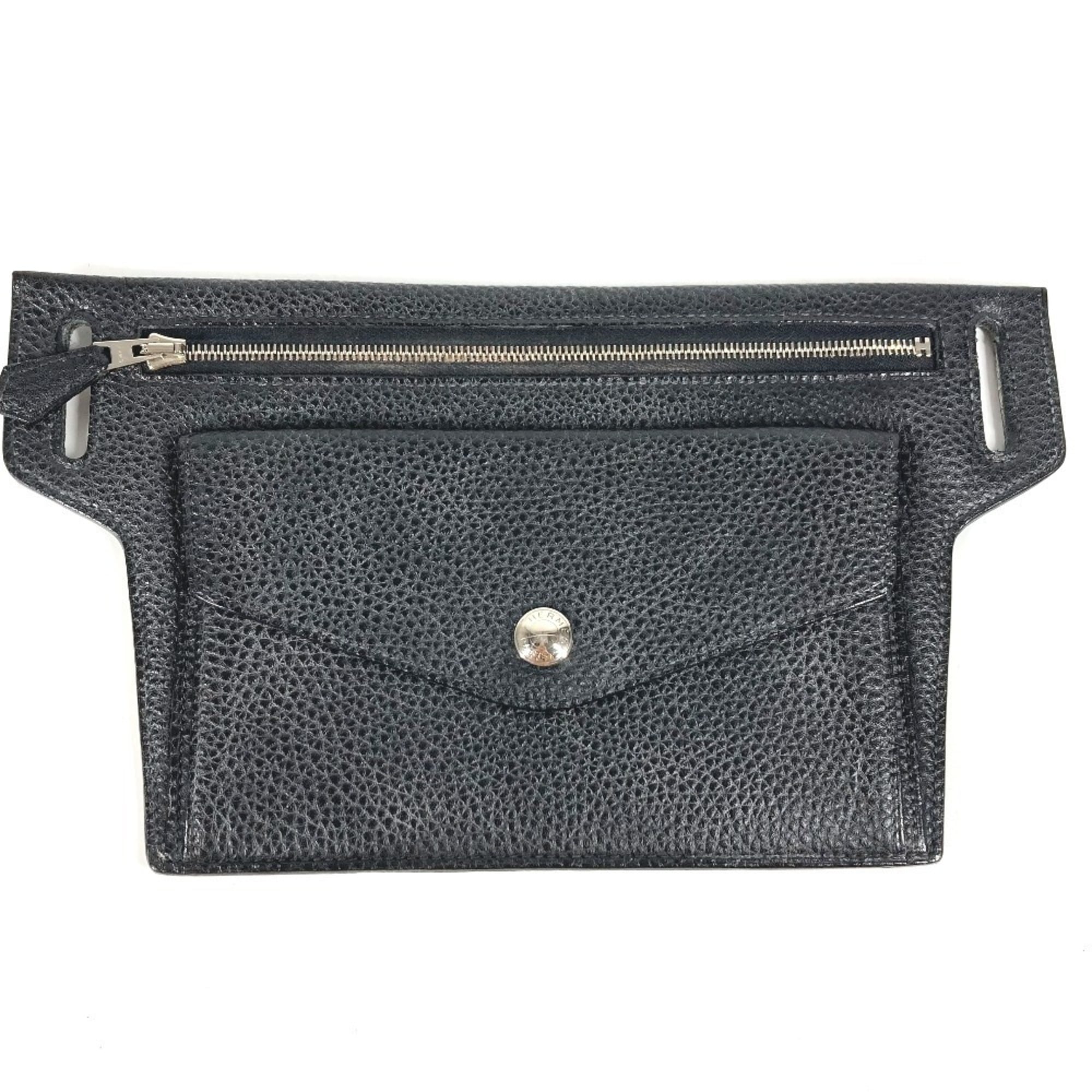 Hermes Black Leather Fanny Pack (Pre-Owned)