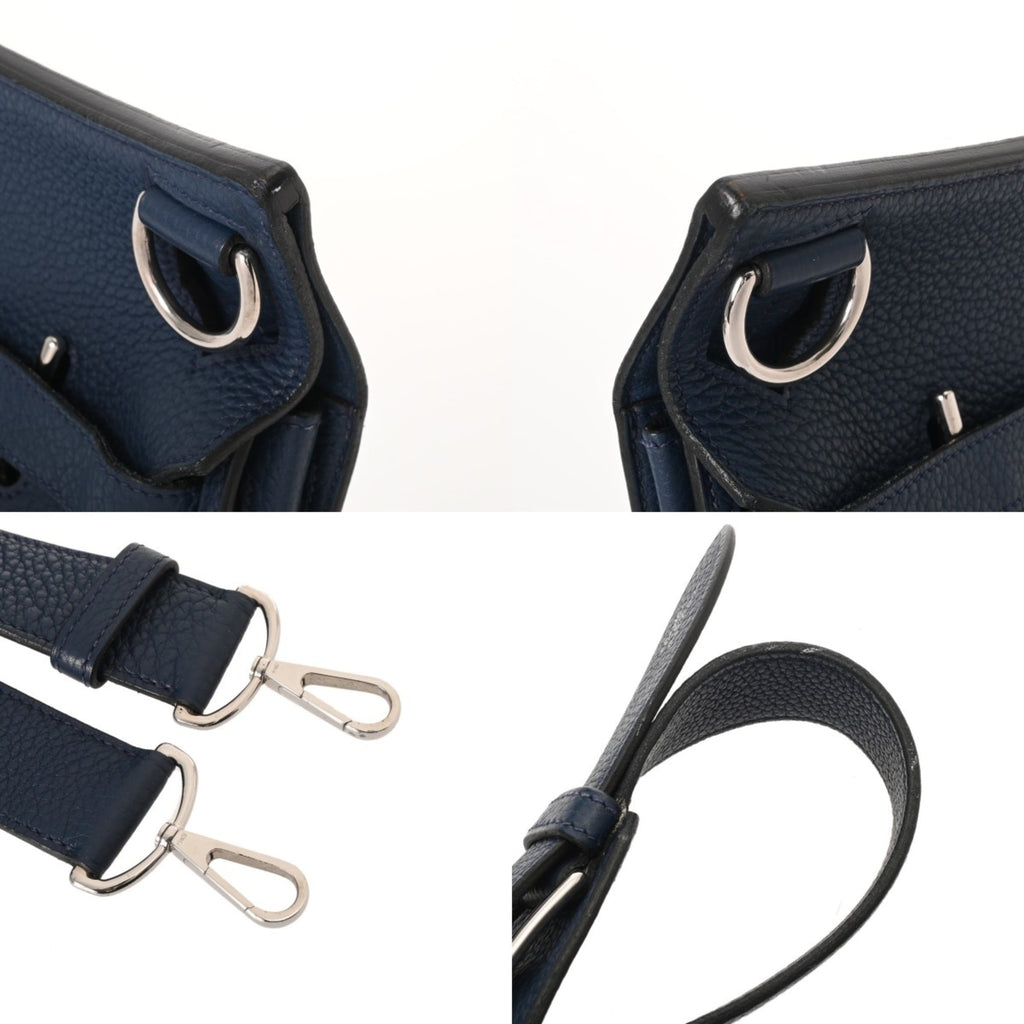 Hermes Blue Taurillon Clemence Leather Shoulder Bag (Pre-Owned)