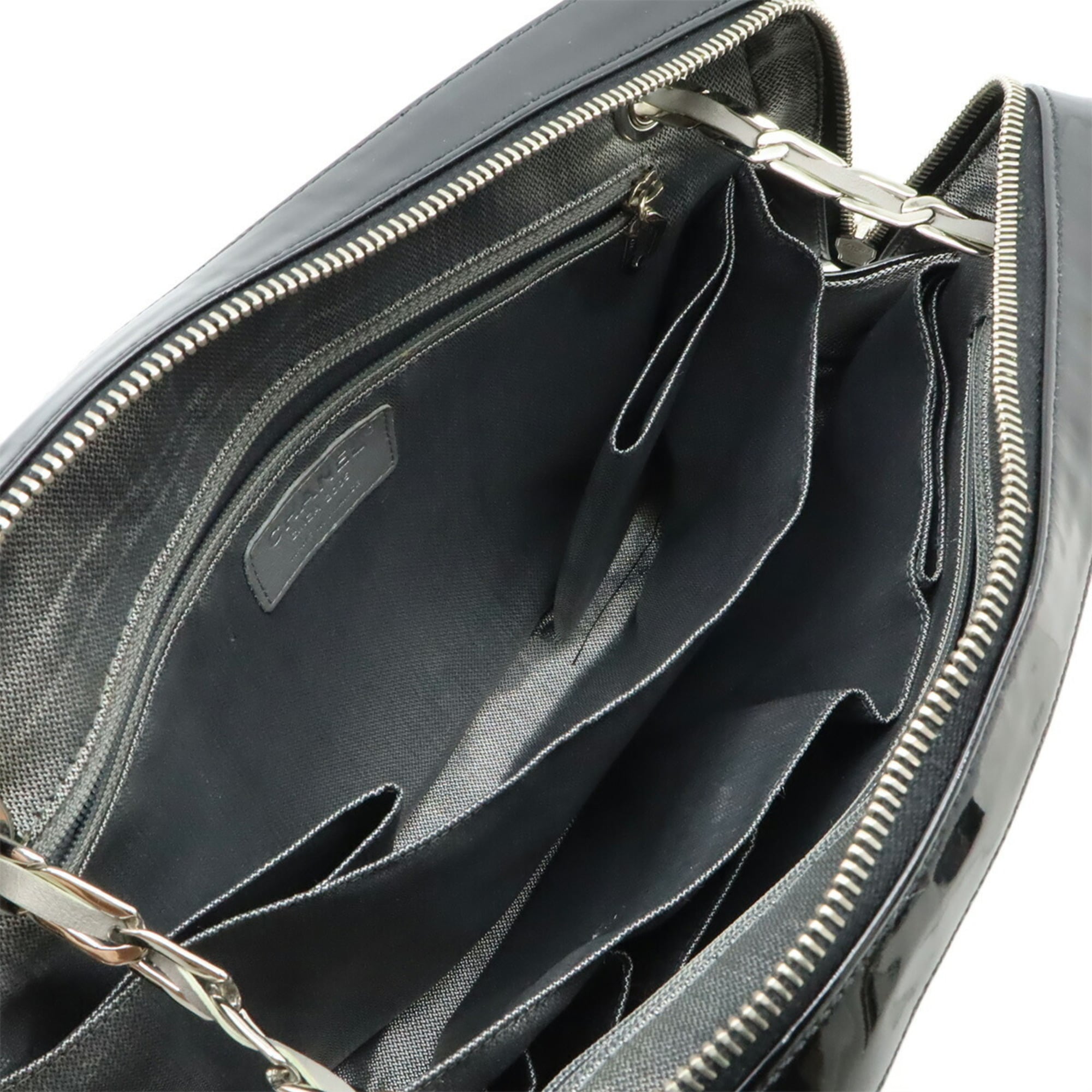 Chanel Black Leather Shoulder Bag Tote Bag (Pre-Owned)