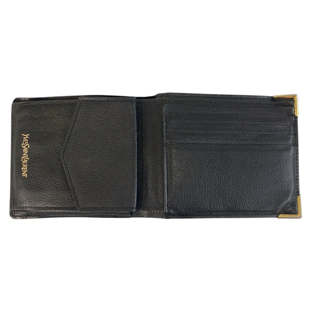Yves Saint Laurent Black Leather Wallet (Bi-Fold) (Pre-Owned)