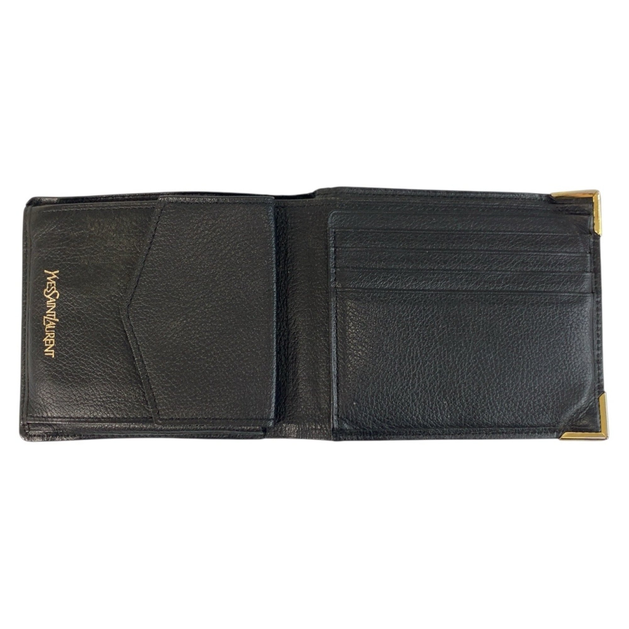 Yves Saint Laurent Black Leather Wallet (Bi-Fold) (Pre-Owned)
