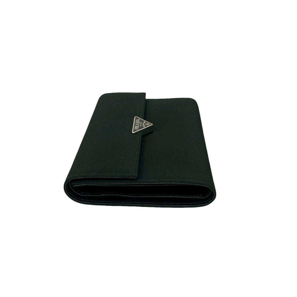 Prada Black Nylon Leather Wallet (Tri-Fold) (Pre-Owned)