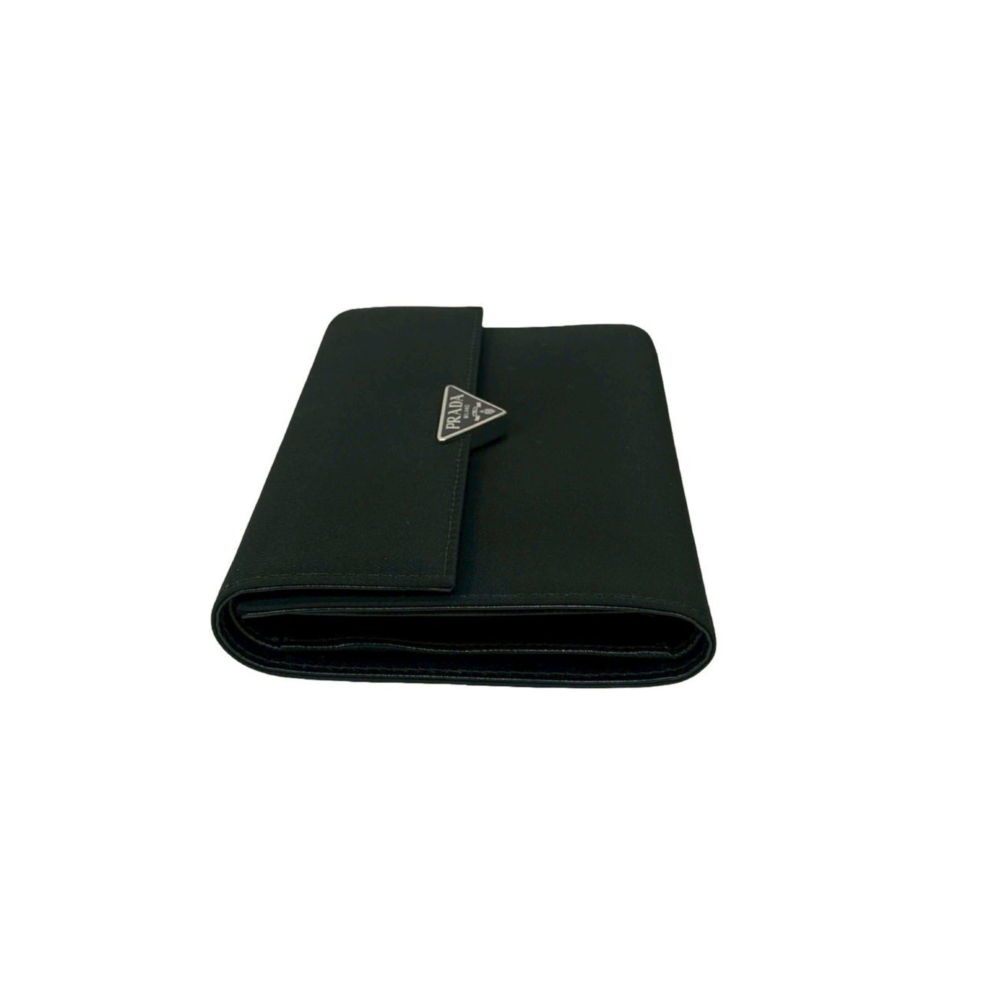 Prada Black Nylon Leather Wallet (Tri-Fold) (Pre-Owned)