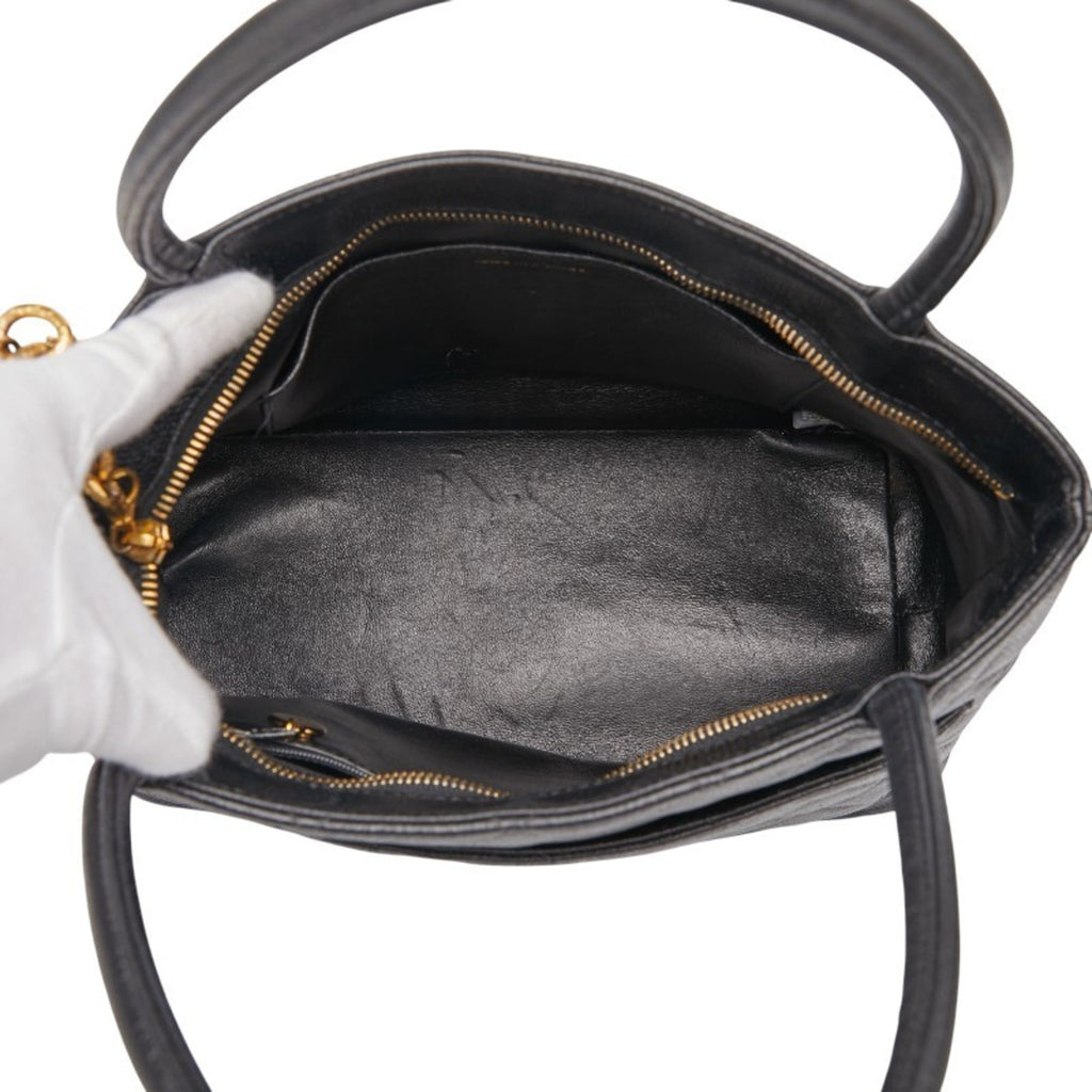 Chanel Black Grained Calfskin Tote Bag (Pre-Owned)