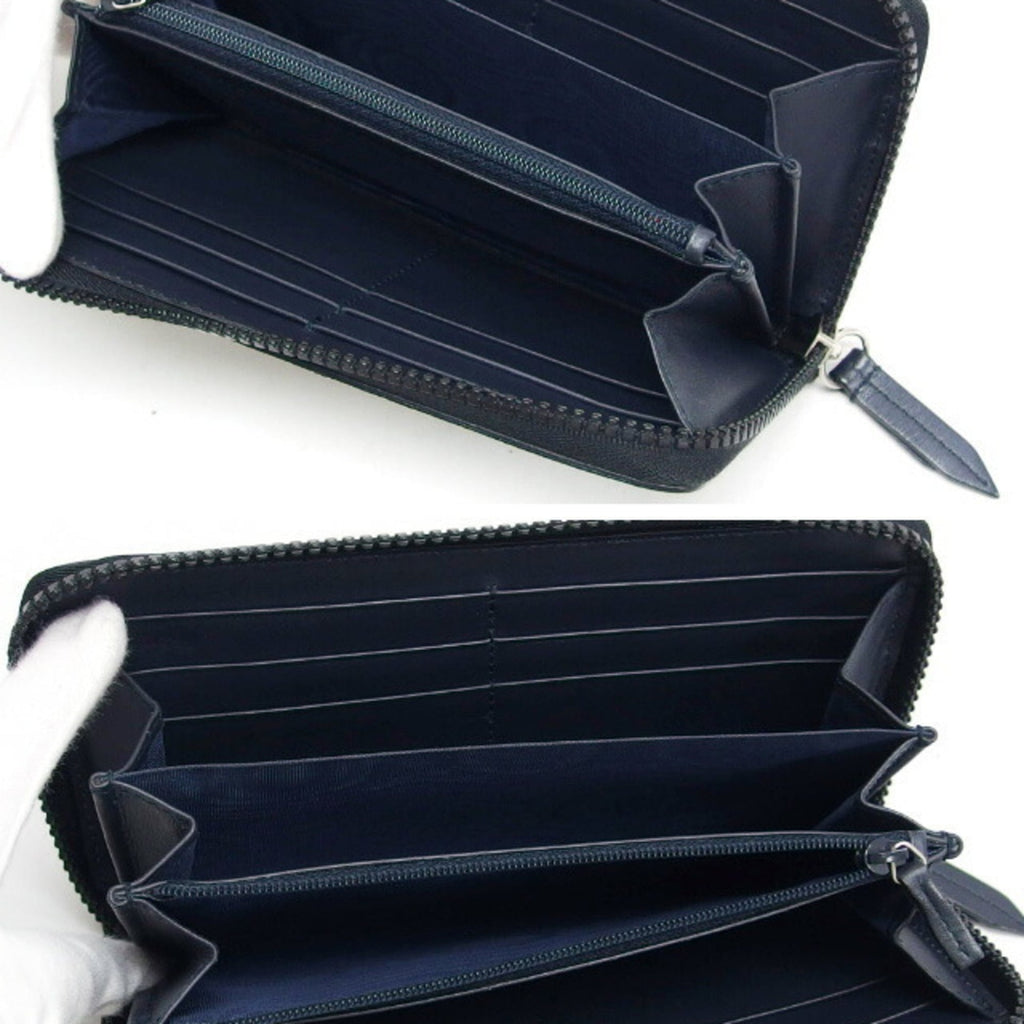 Gucci Beige Blue Navy Coated Canvas Long Wallet (Bi-Fold) (Pre-Owned)