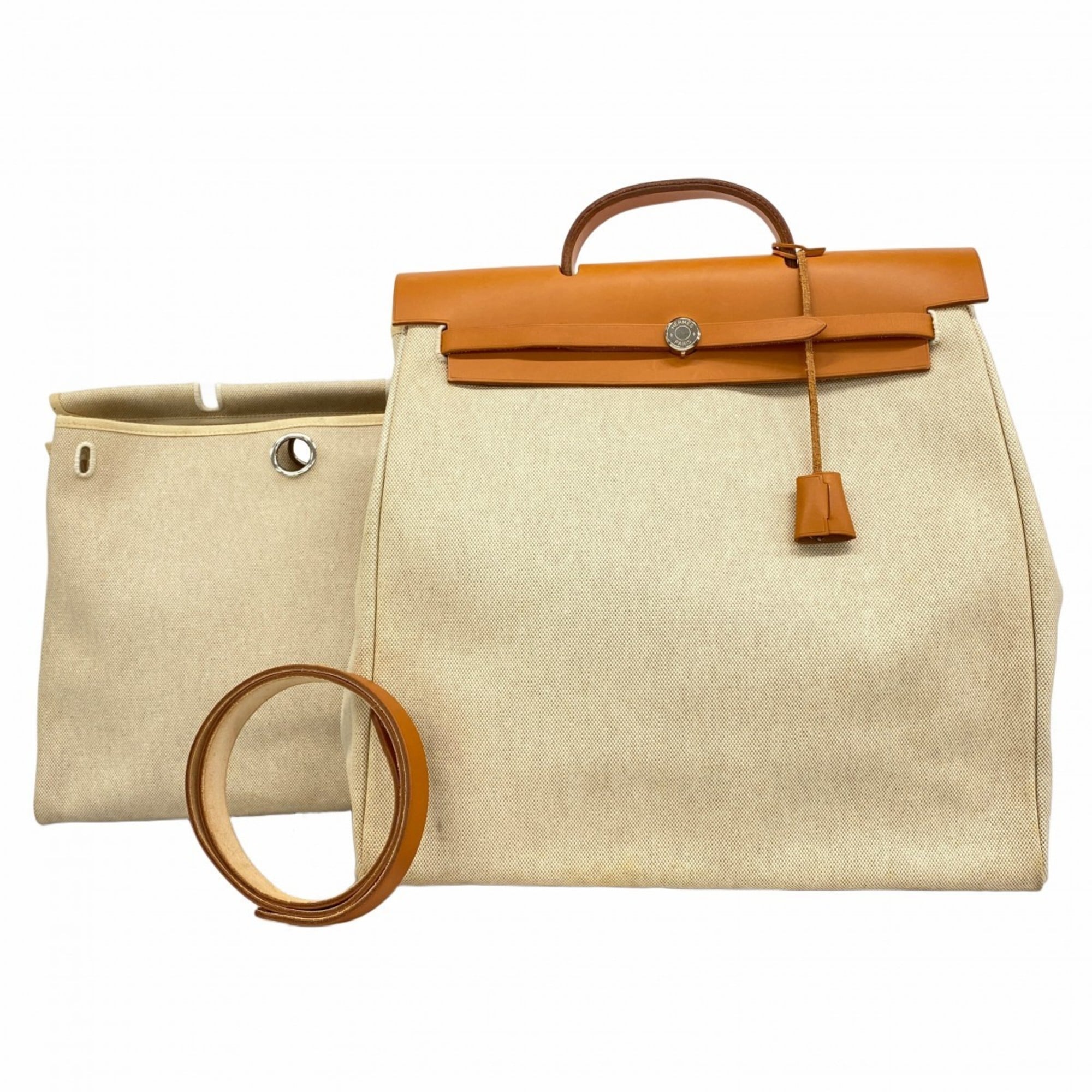 Hermes Natural Toile H Handbag (Pre-Owned)