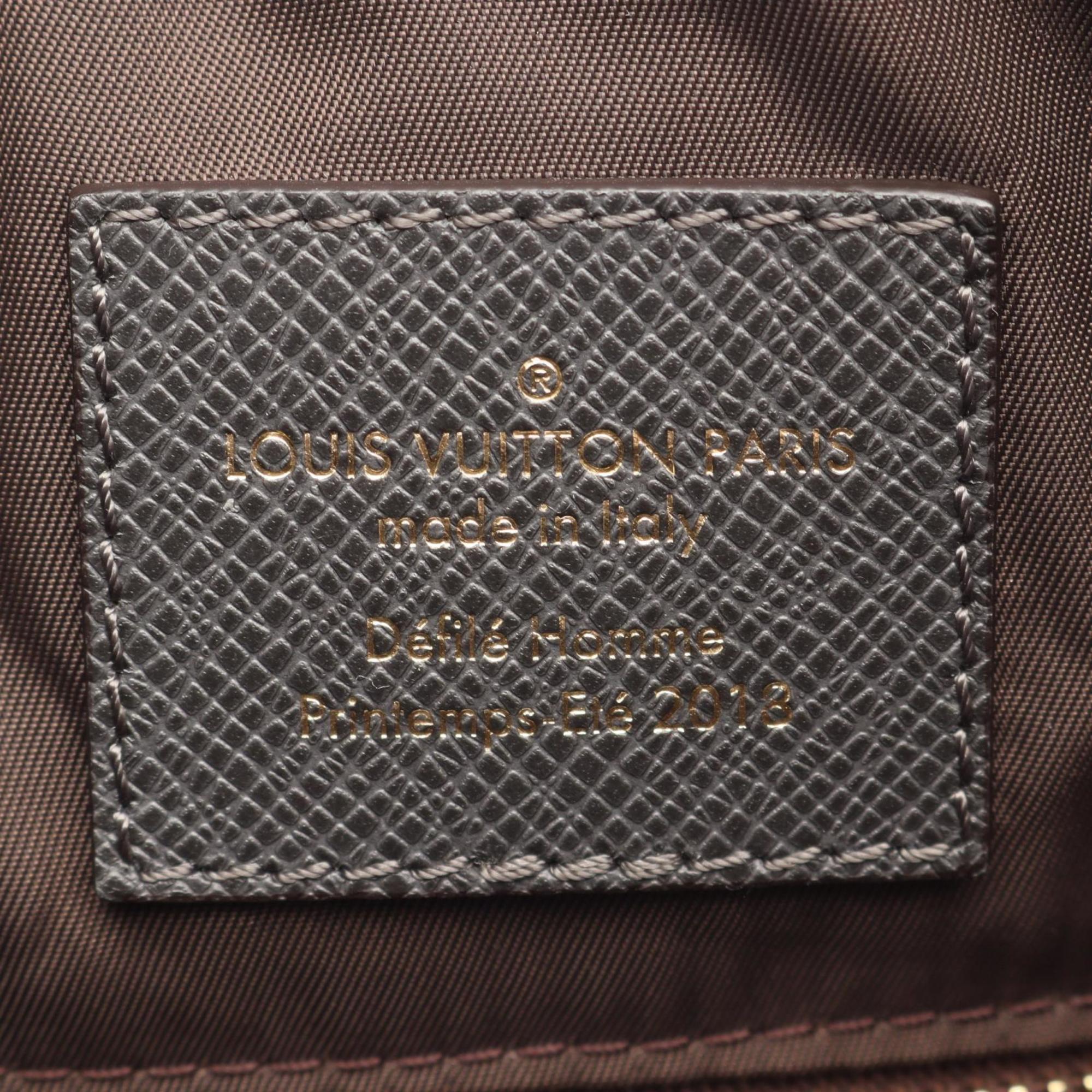 Louis Vuitton Black Blue Brown Monogram Pvc Coated Canvas Leather Backpack (Pre-Owned)