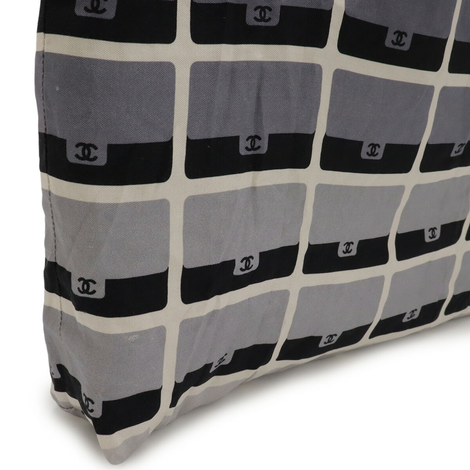Chanel Matelasse Black Gray Cotton Nylon Eco-Bag Tote Bag (Pre-Owned)