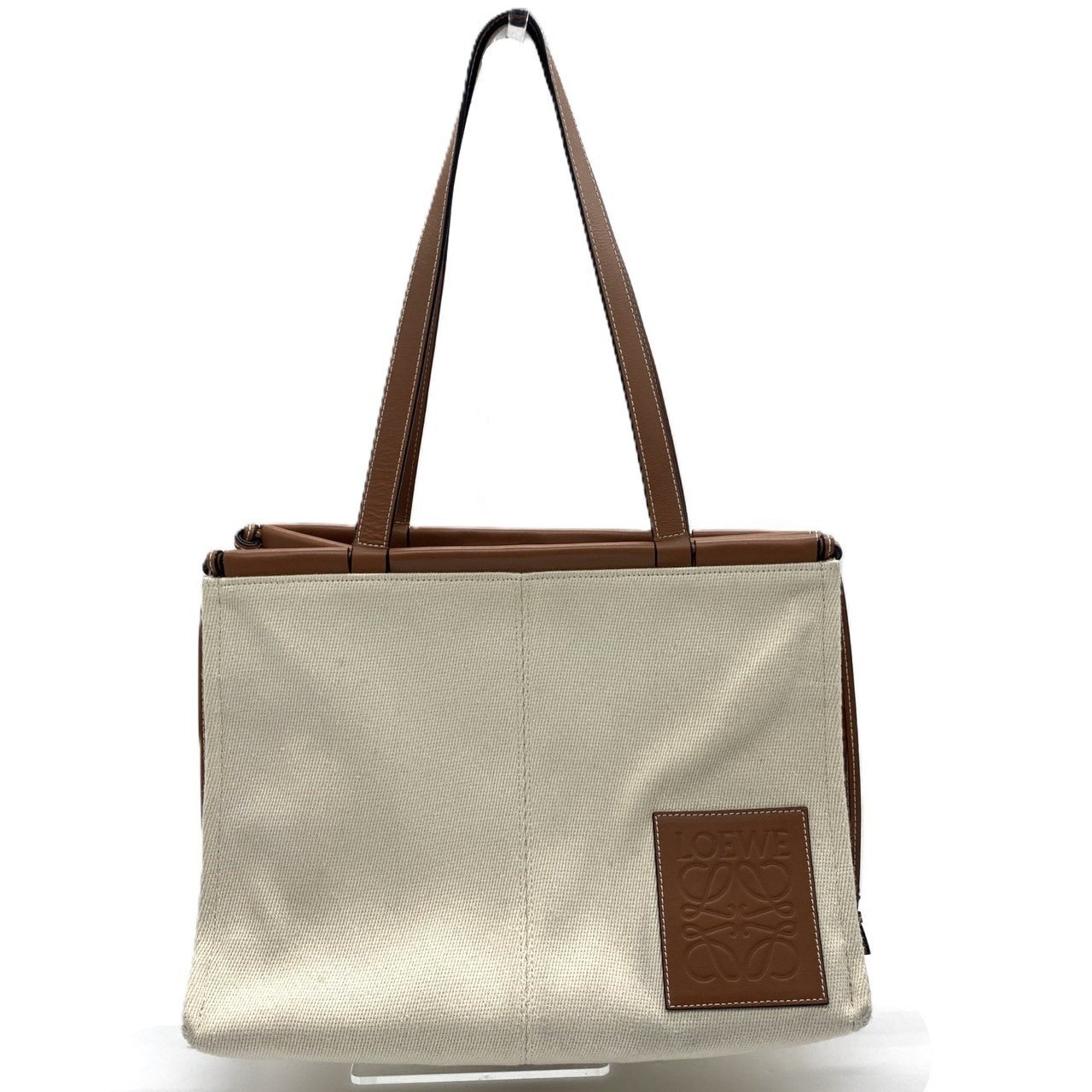 Loewe Brown Canvas Leather Shoulder Bag (Pre-Owned)