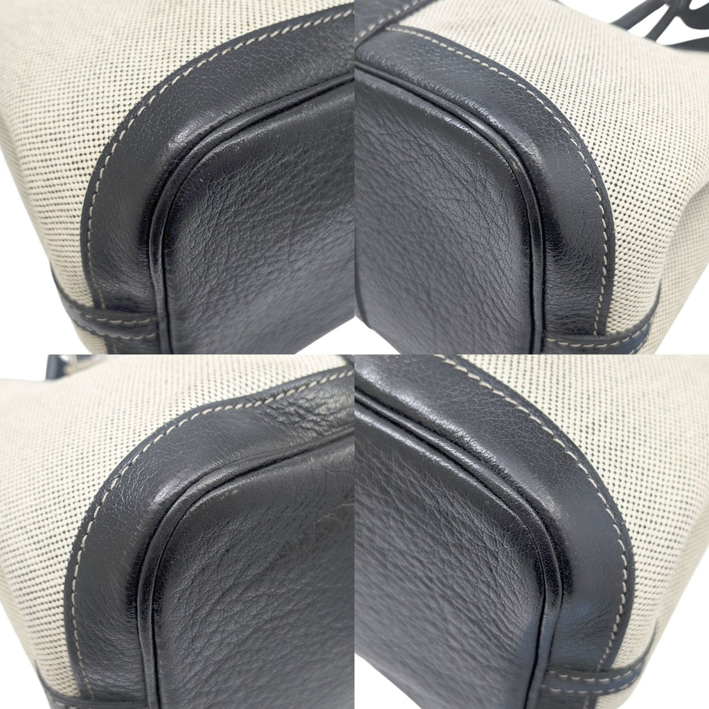 Hermes Black Canvas Leather Shoulder Bag (Pre-Owned)