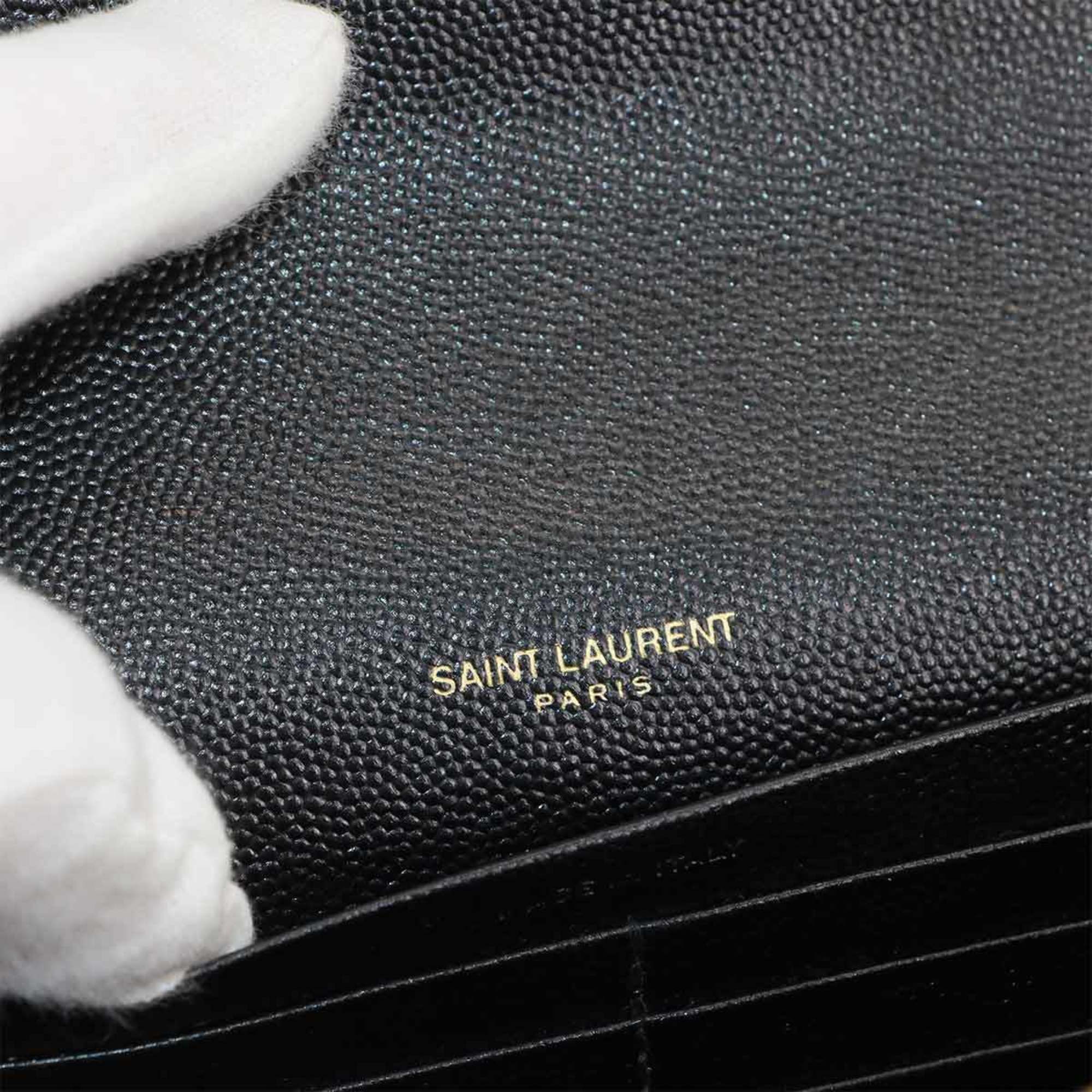Saint Laurent Black Leather Chain/Shoulder Wallet (Pre-Owned)