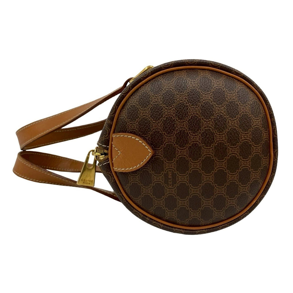 Celine Brown Leather Pvc Boston Bag Handbag (Pre-Owned)