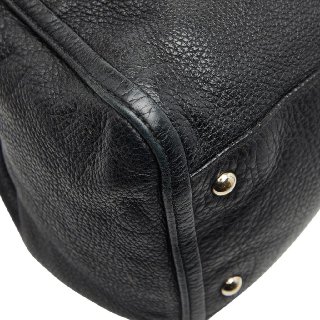 Gucci Black Leather Shoulder Bag Tote Bag (Pre-Owned)