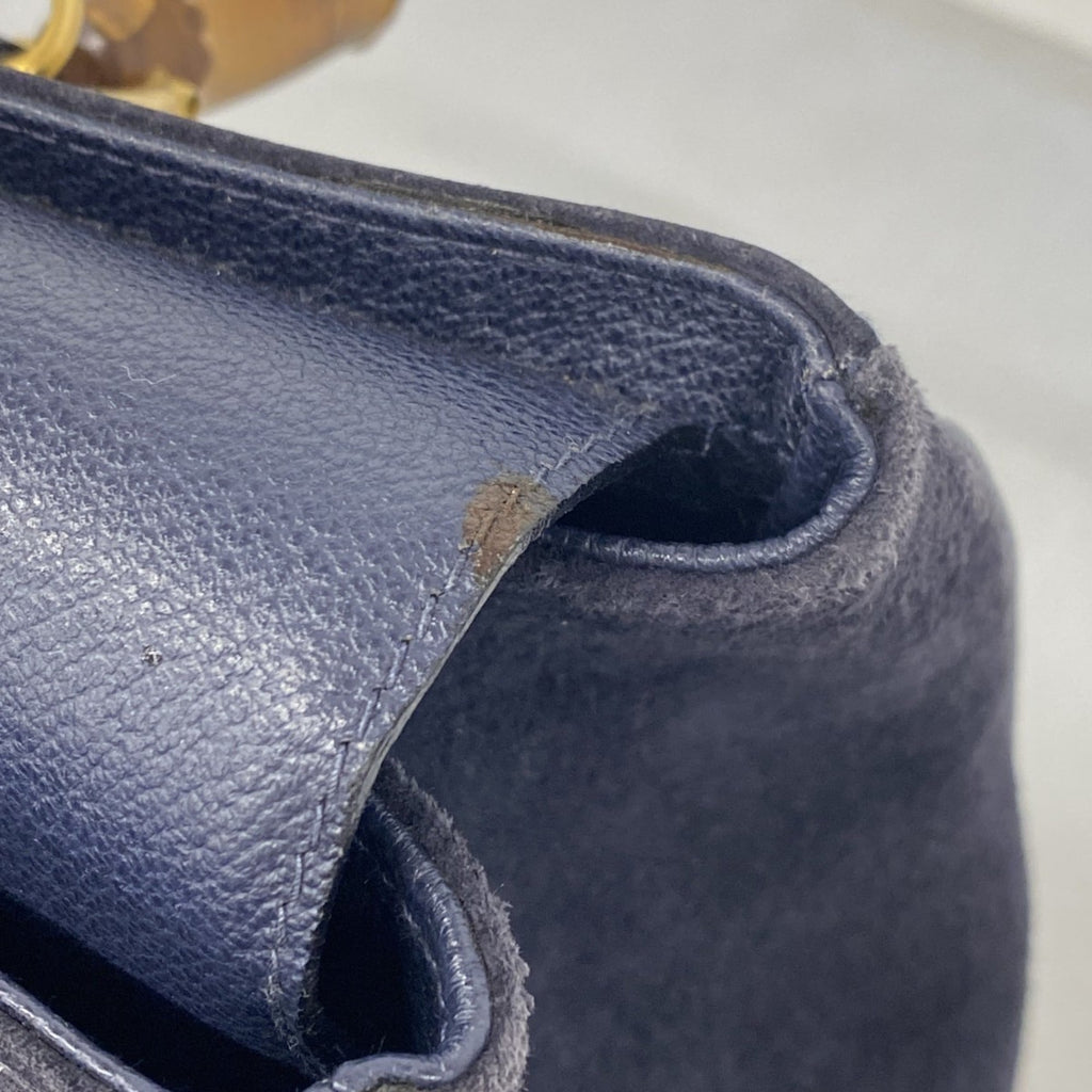 Gucci Navy Suede Handbag (Pre-Owned)