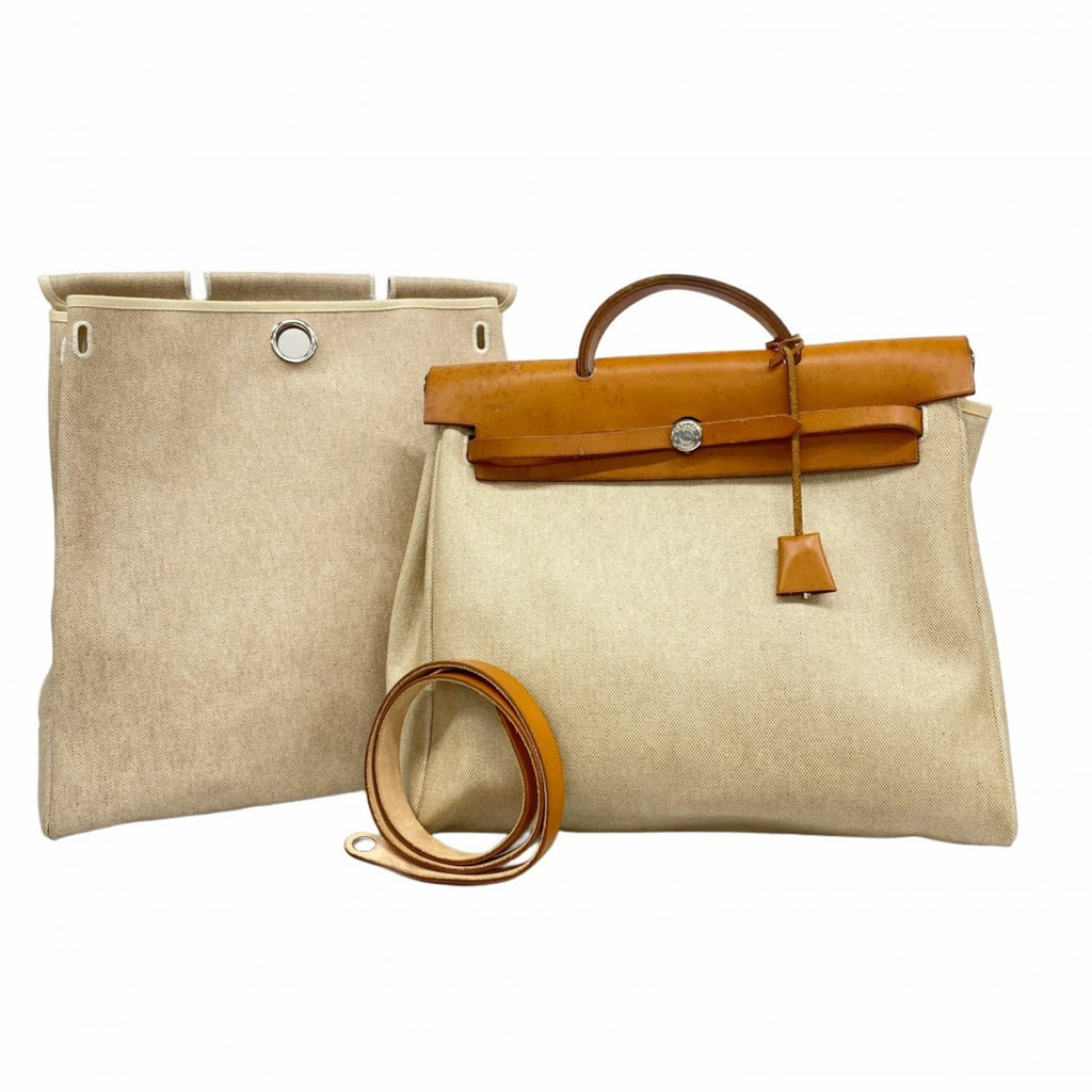 Hermes Natural Toile H Handbag (Pre-Owned)
