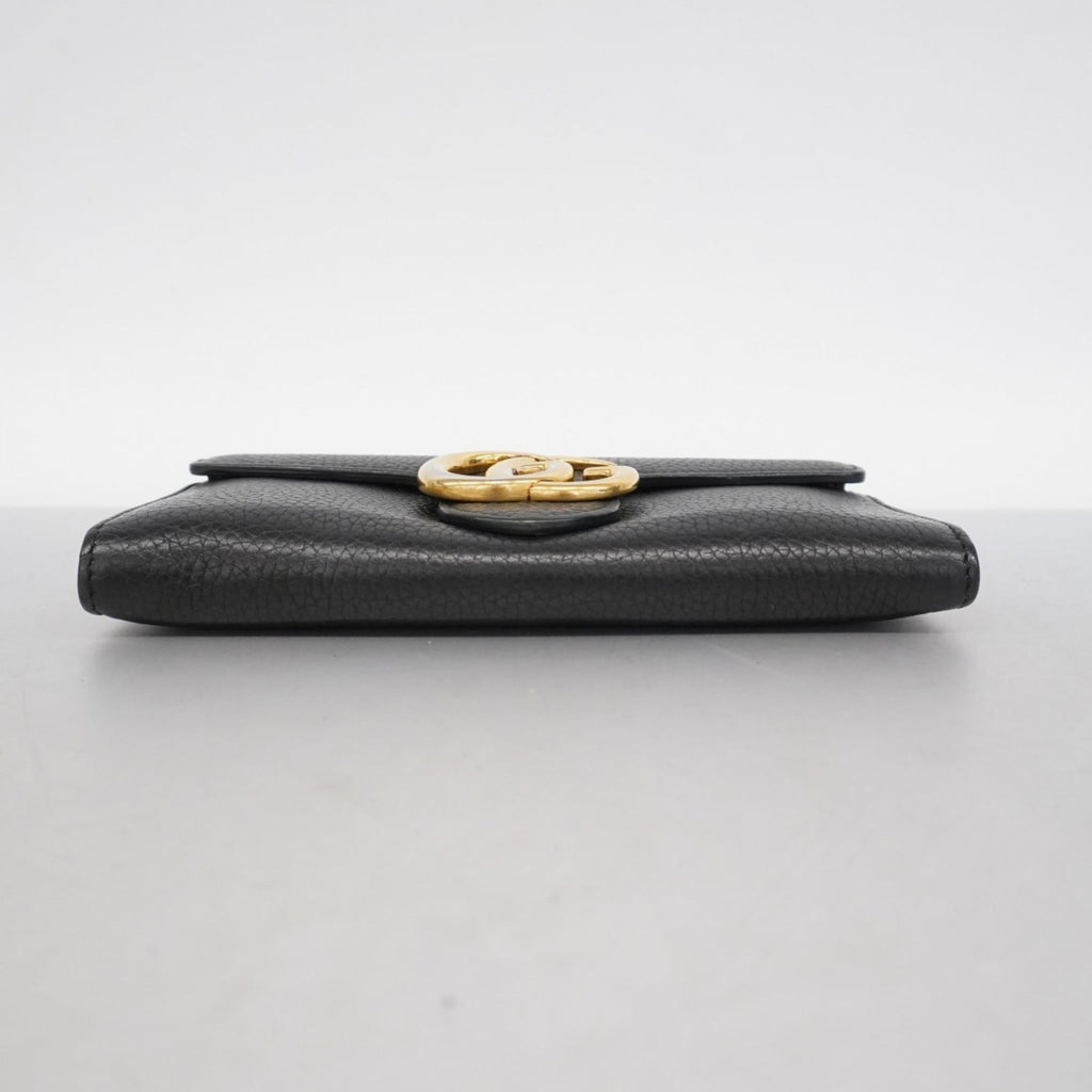 Gucci Black Leather Long Wallet (Bi-Fold) (Pre-Owned)