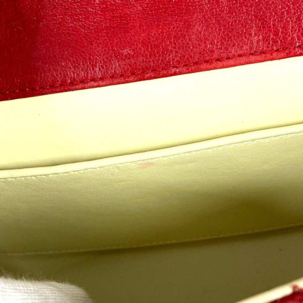 Chanel Matelasse Red Color Leather Pochette Shoulder Bag (Pre-Owned)