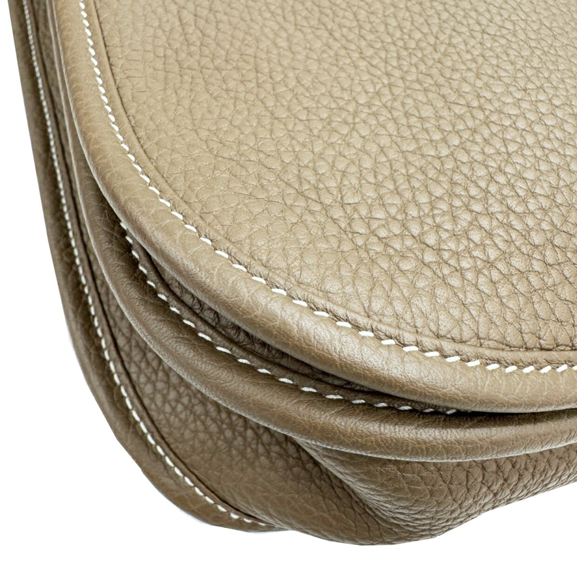 Hermes Etoupe Gray Taurillon Clemence Leather Shoulder Bag (Pre-Owned)
